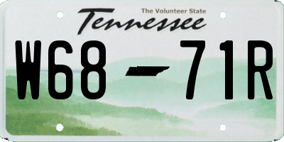TN license plate W6871R