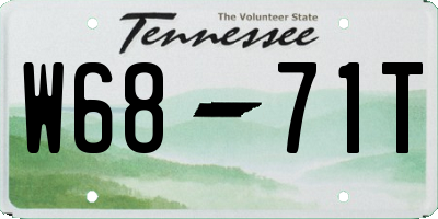 TN license plate W6871T