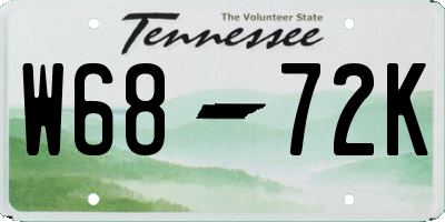 TN license plate W6872K
