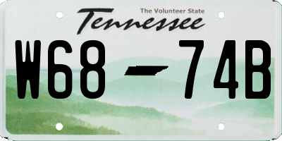 TN license plate W6874B