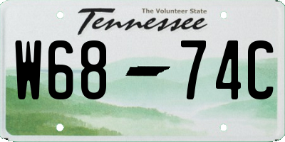 TN license plate W6874C