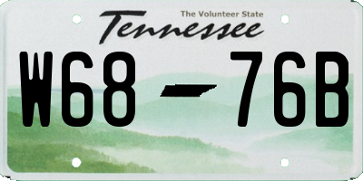 TN license plate W6876B
