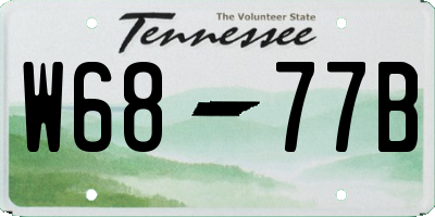 TN license plate W6877B