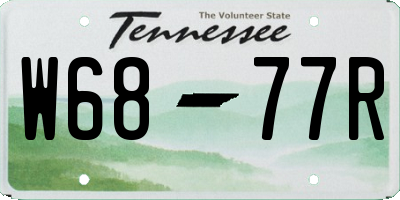TN license plate W6877R