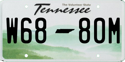 TN license plate W6880M