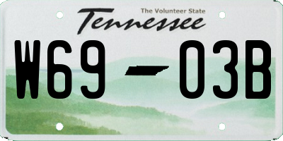 TN license plate W6903B