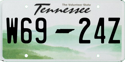 TN license plate W6924Z