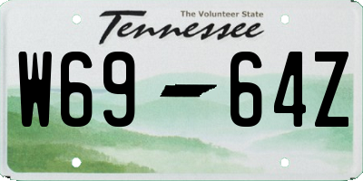 TN license plate W6964Z