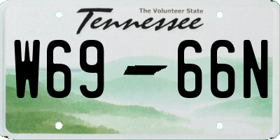 TN license plate W6966N