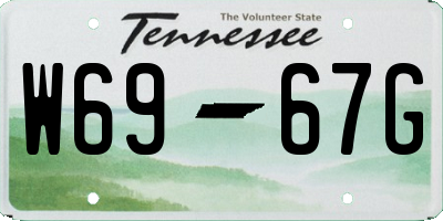 TN license plate W6967G