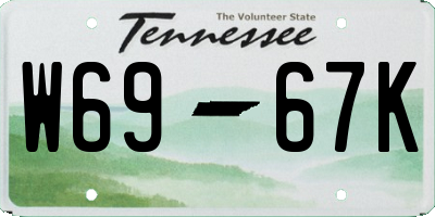 TN license plate W6967K