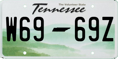 TN license plate W6969Z