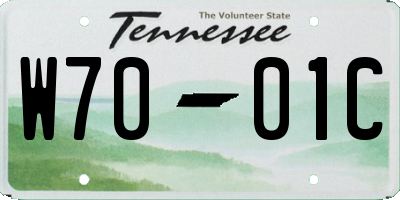 TN license plate W7001C