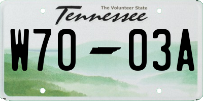 TN license plate W7003A