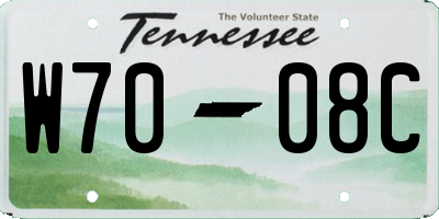 TN license plate W7008C