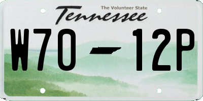 TN license plate W7012P