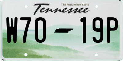 TN license plate W7019P