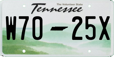 TN license plate W7025X