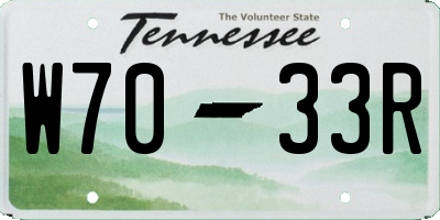 TN license plate W7033R