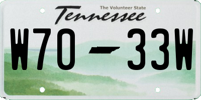 TN license plate W7033W