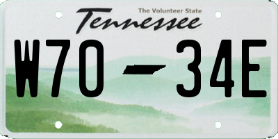 TN license plate W7034E