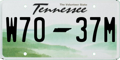 TN license plate W7037M