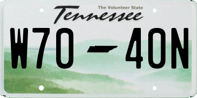 TN license plate W7040N