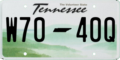 TN license plate W7040Q