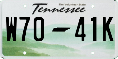 TN license plate W7041K