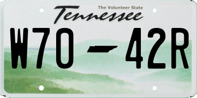 TN license plate W7042R
