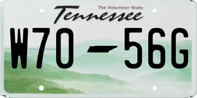 TN license plate W7056G