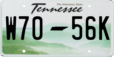 TN license plate W7056K