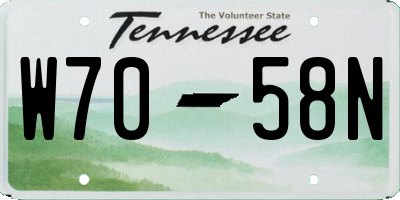 TN license plate W7058N