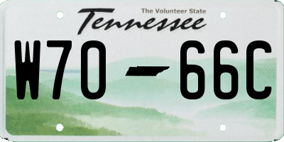TN license plate W7066C
