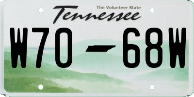 TN license plate W7068W