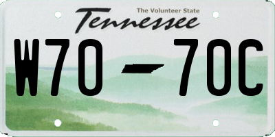 TN license plate W7070C