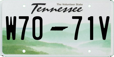 TN license plate W7071V