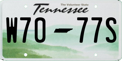 TN license plate W7077S