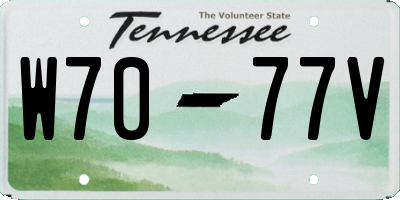 TN license plate W7077V