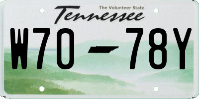 TN license plate W7078Y