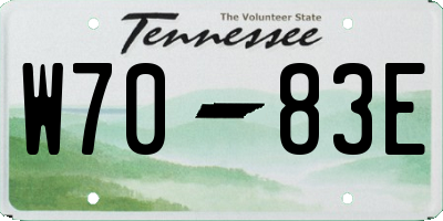 TN license plate W7083E