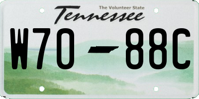 TN license plate W7088C