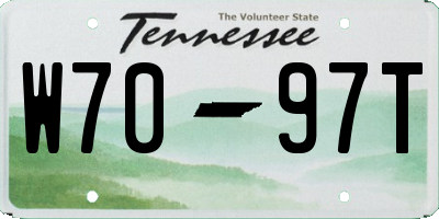 TN license plate W7097T