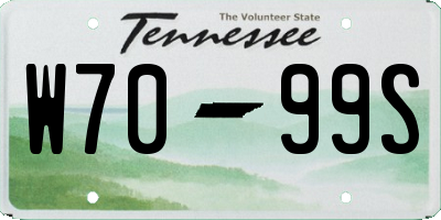 TN license plate W7099S