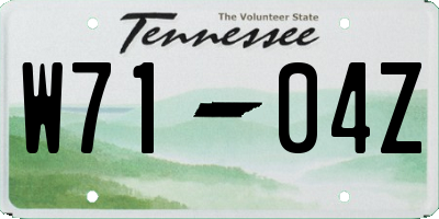 TN license plate W7104Z