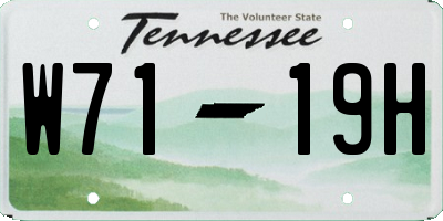 TN license plate W7119H