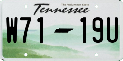 TN license plate W7119U