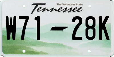 TN license plate W7128K