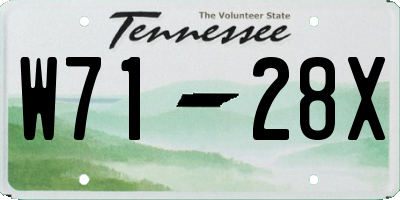 TN license plate W7128X
