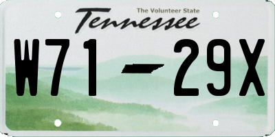 TN license plate W7129X